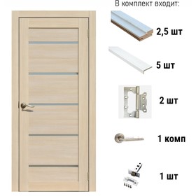 Комплект дверной экошпон 206 Ясень латтэ, мателюкс 2000х900