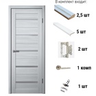 Дверь межкомнатная комплект 206, со стеклом мателюкс, 2000×600 мм, цвет ясень пепельный  (артикул 9854261)  большой выбор товаров оптом и в розницу по низким ценам с доставкой