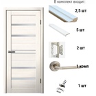 Дверь межкомнатная комплект 293, со стеклом мателюкс, 2000×600 мм, цвет ясень снежный - Фото 2