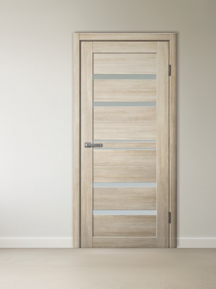 Дверь межкомнатная комплект 293, со стеклом мателюкс, 2000×600 мм, экошпон, цвет ясень латте - Фото 1