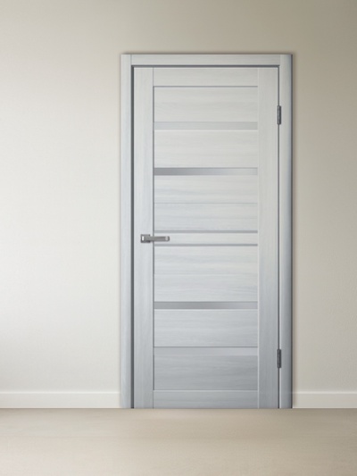 Дверь межкомнатная комплект 293, со стеклом мателюкс, 2000×800 мм, экошпон, цвет ясень пепельный