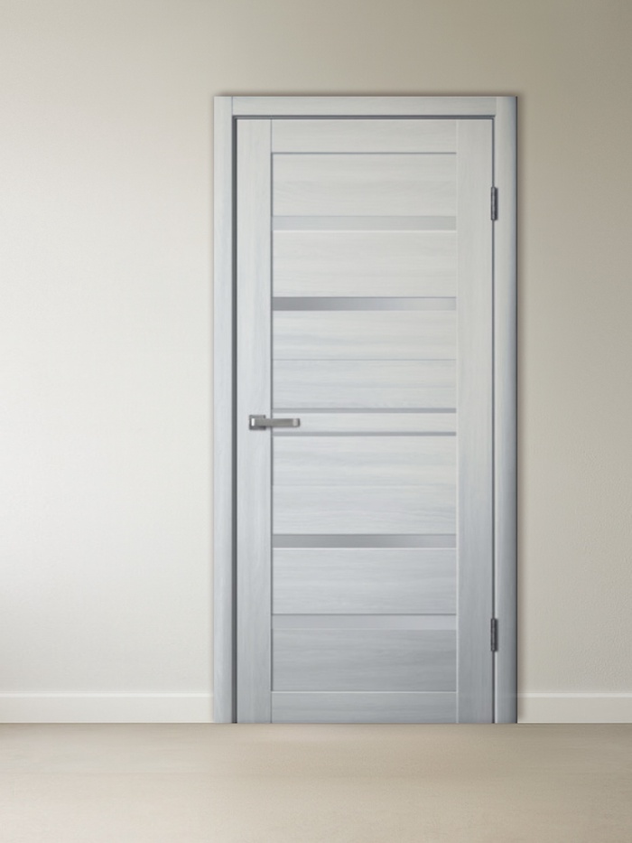 Дверь межкомнатная комплект 293, со стеклом мателюкс, 2000×800 мм, экошпон, цвет ясень пепельный - Фото 1