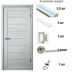 Комплект дверной экошпон 242 Ясень пепельный, мателюкс 2000х900