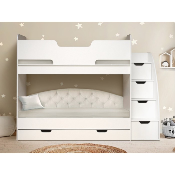 Кровать детская двухъярусная «Юниор 13», 800 × 1900 мм, цвет белый - фото 1909248532