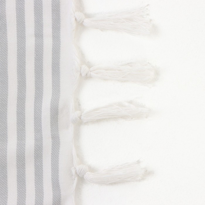 Полотенце Пештемаль LoveLife "Полоски", цв. серый, 100х180 см, 100% хлопок, 180 г/м2 - фото 1900475159