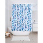 Занавеска Akvarel, для ванной комнаты, тканевая, 180х180 см, цвет голубой белый - фото 294489499