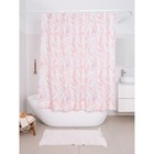 Занавеска Akvarel, для ванной комнаты, тканевая 180х180 см, цвет розовый белый - фото 294489505