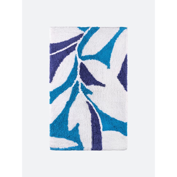 Мягкий коврик Akvarel, для ванной комнаты, 50х80 см, цвет белый голубой