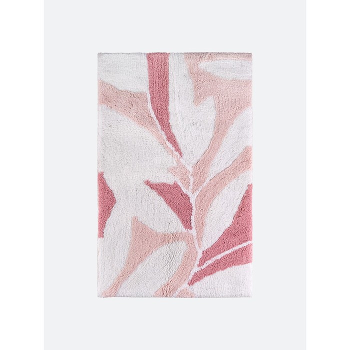 Мягкий коврик Akvarel, для ванной комнаты, 50х80 см, цвет белый розовый - Фото 1