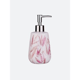 Дозатор для жидкого мыла Akvarel, 8.6х8.6х18 см, цвет белый-розовый