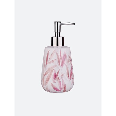 Дозатор для жидкого мыла Akvarel, 8.6х8.6х18 см, цвет белый-розовый