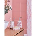 Дозатор для жидкого мыла Akvarel, 8.6х8.6х18 см, цвет белый-розовый - Фото 3