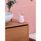 Стакан для зубных щеток Akvarel, 8,5х8,5х11,5 см, цвет белый розовый - Фото 2