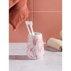 Стакан для зубных щеток Akvarel, 8,5х8,5х11,5 см, цвет белый розовый - Фото 3