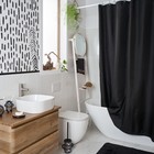 Занавеска Bantu, для ванной комнаты, тканевая, 200х200 см, цвет чёрный - фото 294489562