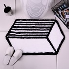 Мягкий коврик Grafica для ванной комнаты 50х85 см, цвет белый-чёрный - фото 296110208