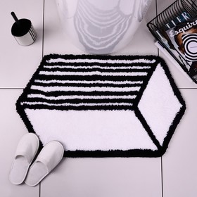 Мягкий коврик Grafica для ванной комнаты 50х85 см, цвет белый-чёрный