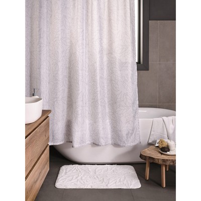 Занавеска Shelest, для ванной комнаты, тканевая, 180х200 см, цвет белый-серый