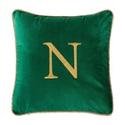 Декоративная подушка Zolotoy Roy 40х40 см, на потайной молнии, цвет зелёный - фото 301653126