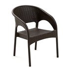 Набор садовой мебели "RATTAN Ola Dom": стол круглый диаметр 70 см + 2 кресла, коричневый - Фото 5