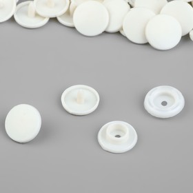 Кнопка пластиковая, d = 12 мм, 100 шт, цвет белый
