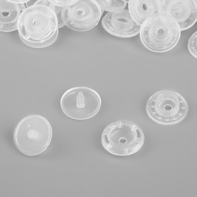 Кнопка пластиковая, d = 12 мм, 100 шт, цвет прозрачный