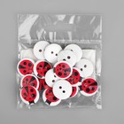 Пуговица деревянная «Божья коровка», d = 15 мм, 2 прокола, 20 шт - фото 24363605