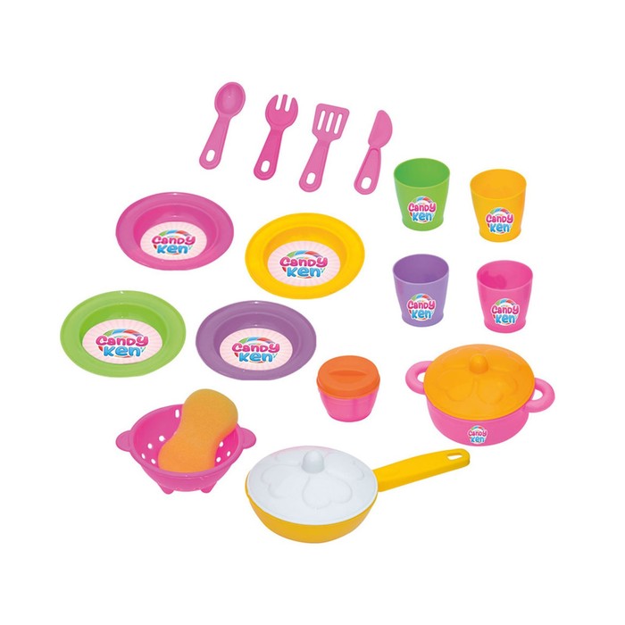 Набор посуды, в лотке, 21 предмет, МИКС 65271