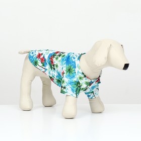 Рубашка для собак 'Тропики', XS (ДС 20. ОГ 28, ОШ 19 см), голубая