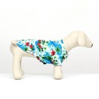Рубашка для собак "Тропики", XS (ДС 20. ОГ 28, ОШ 19 см), голубая - фото 7012919
