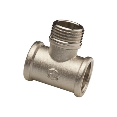 Тройник AQUALINK, 1/2", внутренняя/наружная/внутренняя резьба, никелированная латунь