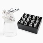 Набор рюмок-перевёртышей подарочный «Лучшему мужчине», 30 мл, 12 шт., металл, стекло, серебристый - Фото 4