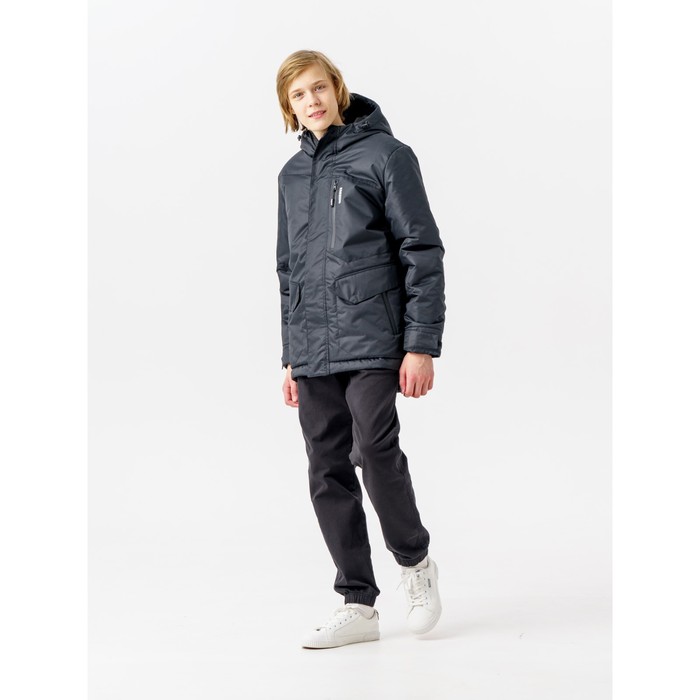 Куртка зимняя для мальчика «Байкал», рост 134 см, цвет чёрный