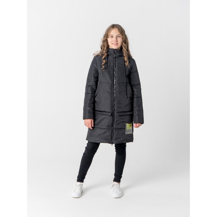 Пальто весеннее для девочки «Эмили», рост 128 см, цвет чёрный