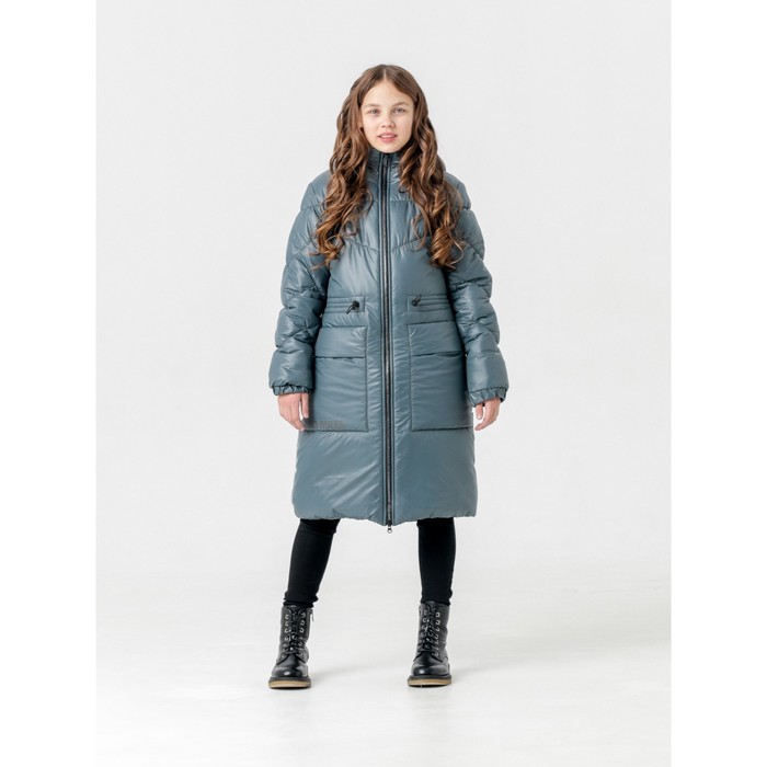Пальто зимнее для девочки «Инга», рост 170 см, цвет серый