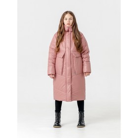 Пальто зимнее для девочки «Лена», рост 158 см, цвет пыльная роза