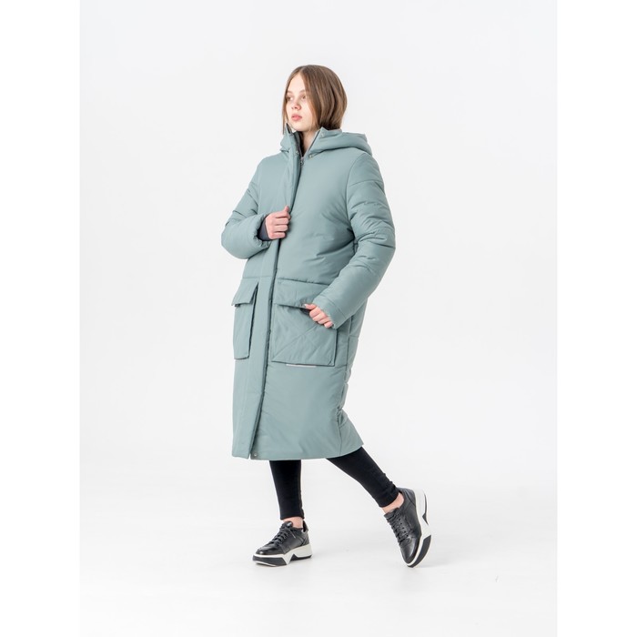 Пальто зимнее для девочки «Калиста», рост 134 см, цвет зелёный