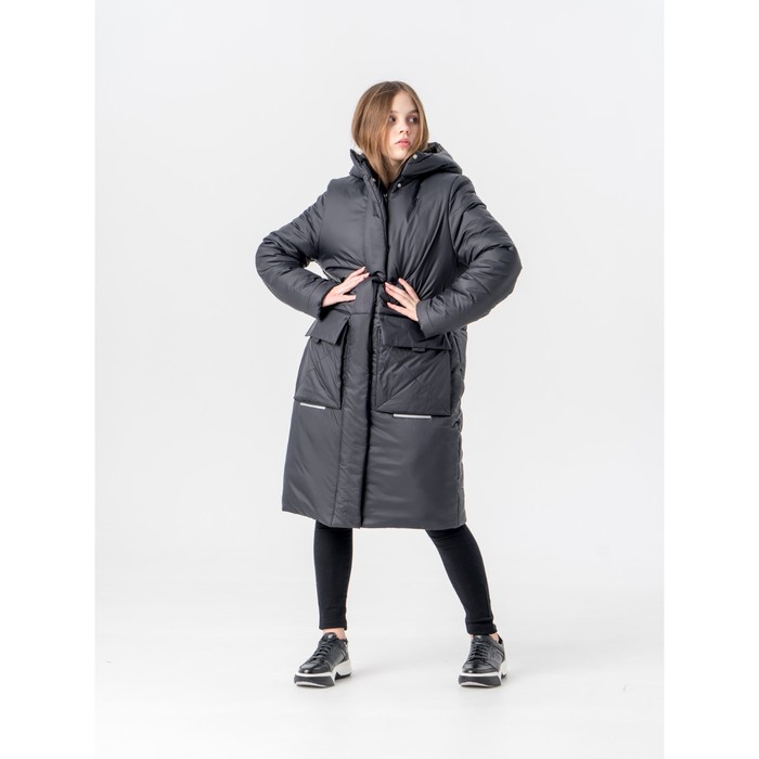 Пальто зимнее для девочки «Калиста», рост 134 см, цвет чёрный - Фото 1