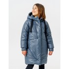 Пальто зимнее для девочки «Маргарита», рост 122 см, цвет серый - Фото 3