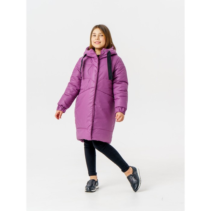 Пальто зимнее для девочки «Маргарита», рост 122 см, цвет фиолетовый