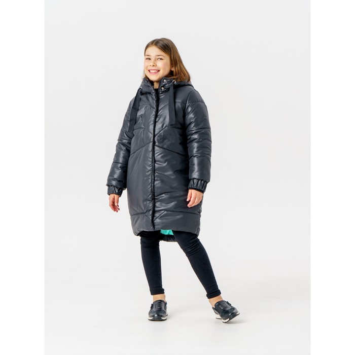 Пальто зимнее для девочки «Маргарита», рост 146 см, цвет чёрный