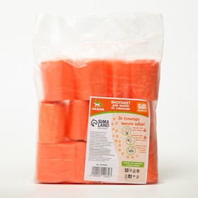 БИО Пакеты "Пижон" для уборки за собаками 20 х 30 см, 8 мкм, 12 х 20 шт, оранжевый