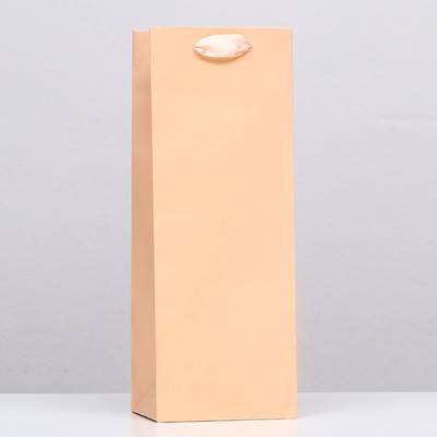 Пакет подарочный под бутылку «Бежевый», 13×36×10 см