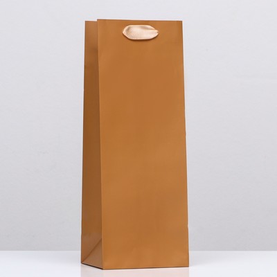 Пакет подарочный под бутылку «Коричневый», 13×36×10 см