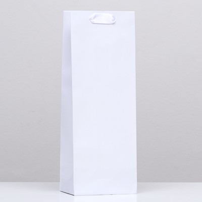 Пакет подарочный под бутылку «Белый» 13×36×10 см, 1 шт.