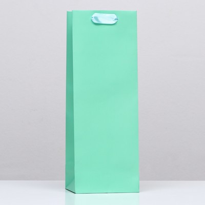 Пакет подарочный под бутылку «Бирюзовый» 13×36×10 см, 1 шт.