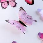 Набор для украшения «Бабочки», 12 шт., цвет розовый - фото 10899930