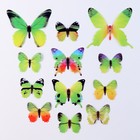 Набор для украшения «Бабочки», 12 шт, цвет зелёный - фото 10899948