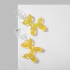 Серьги пластик «Собачка» из воздушного шара, цвет жёлтый - Фото 3