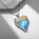 Кулон «Сердце», цвет радужный в серебре, 48 см - фото 10714029